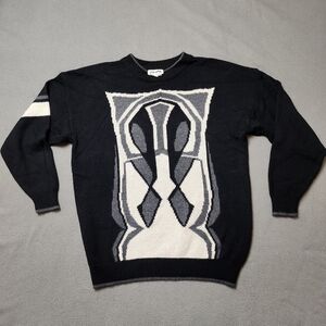 Vintage 80s/90s Sampa Lambswool/acrylic knit black sweater size M